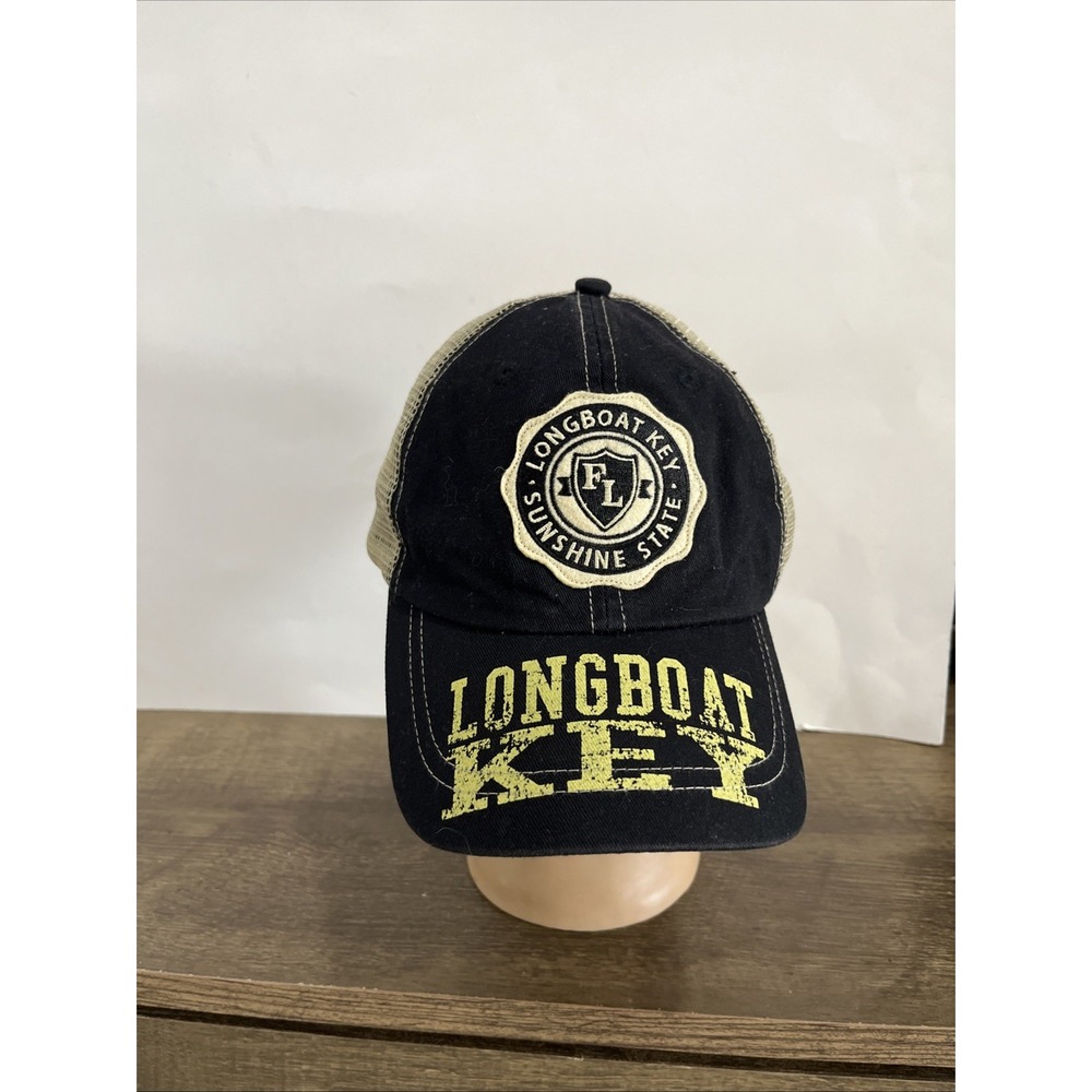 Marco Destin Longboat Key Florida Trucker Hat Black Tan‎ Mesh Snapback Cap